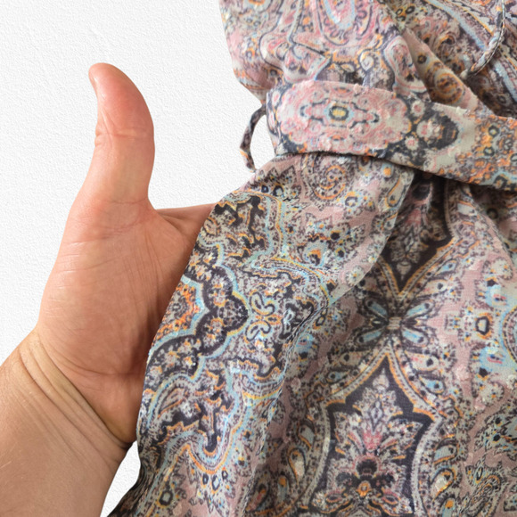 Boho Bell Sleeve Paisley Romper Festival Goodnight Macaroon Size Small Small - Picture 13 of 15